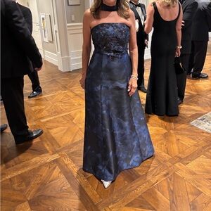 Sachin & Babi Laurence Floral Strapless Gown